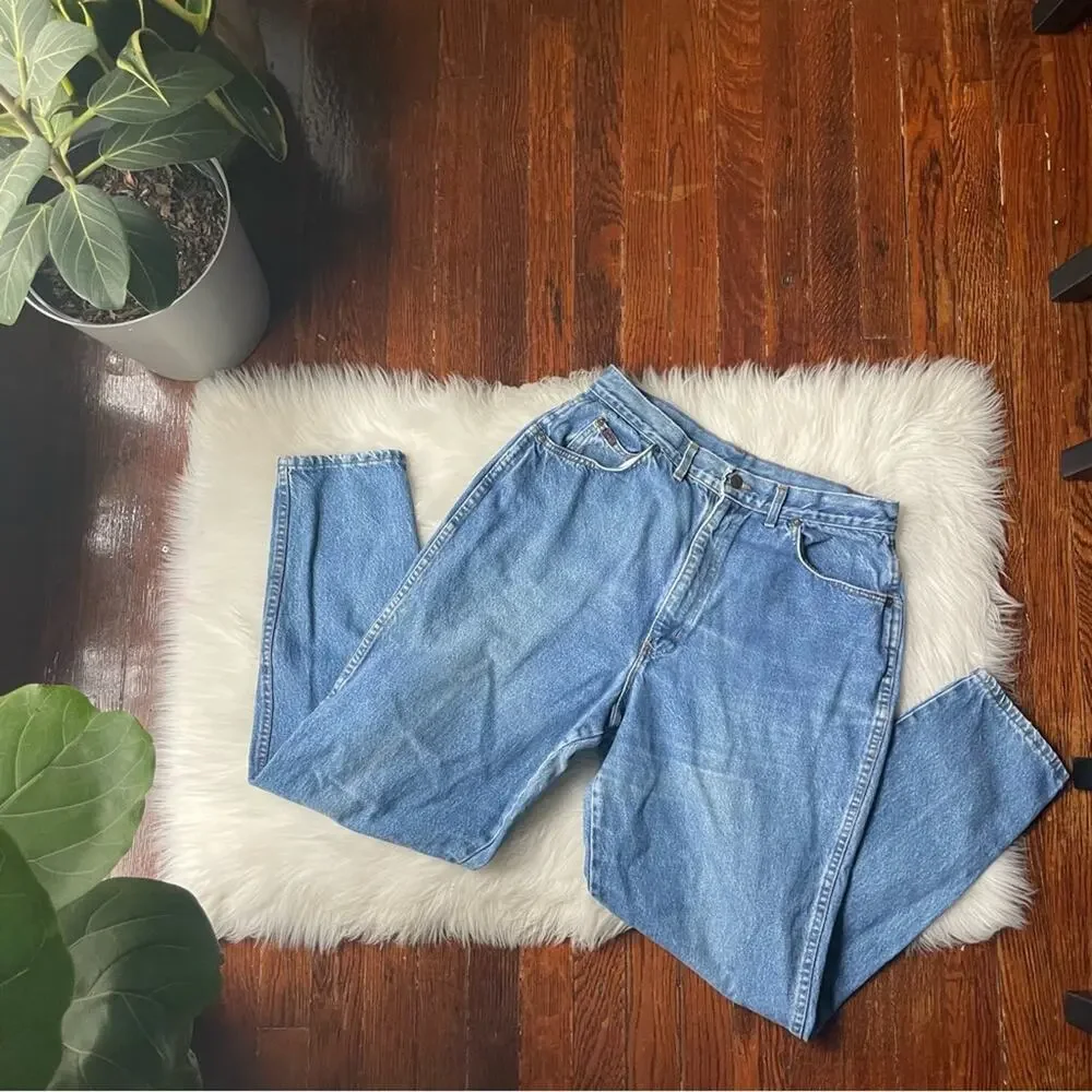 Vintage Chic Jeans Straight Leg High Rise Mom 100% cotton